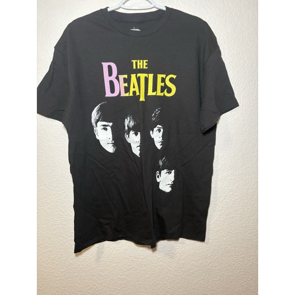 The Beatles Black T-Shirt Size L 100% Cotton Official Apple Corps 2020